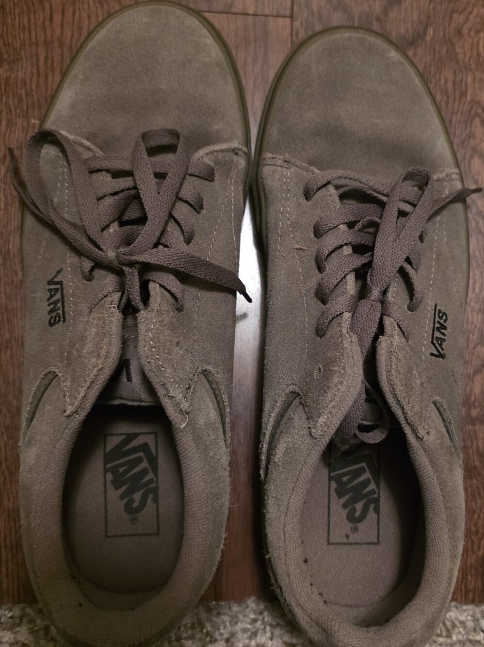 Vans Men's Suede Lace-Up Sneakers in Olive Green
